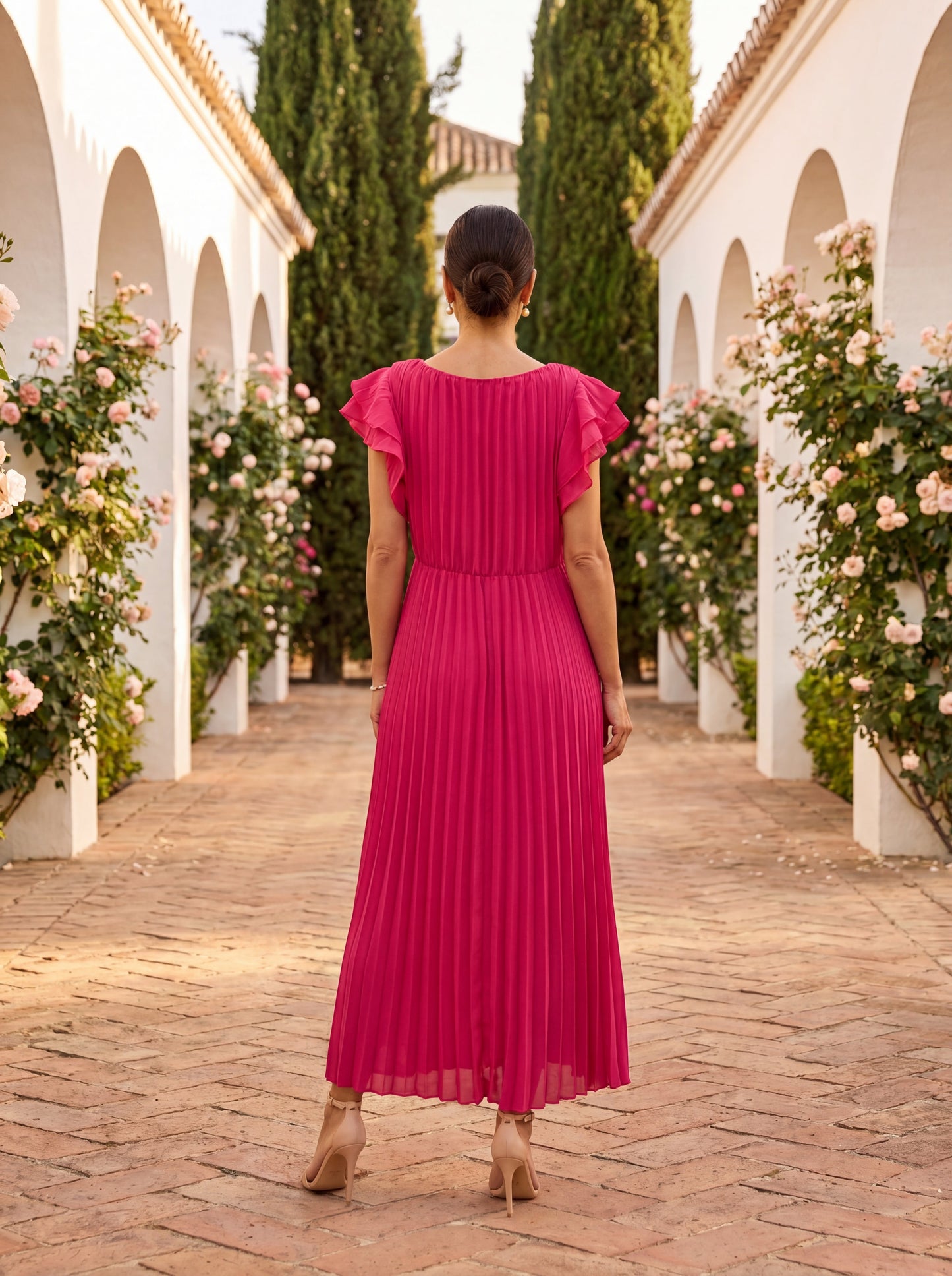 Selena Elegant Pleated Tulle Evening Dress - Maison Claire et Sylvie