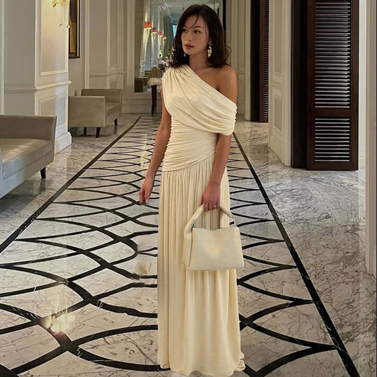 ROSETTA™ - Elegant One Shoulder Evening Maxi Dress