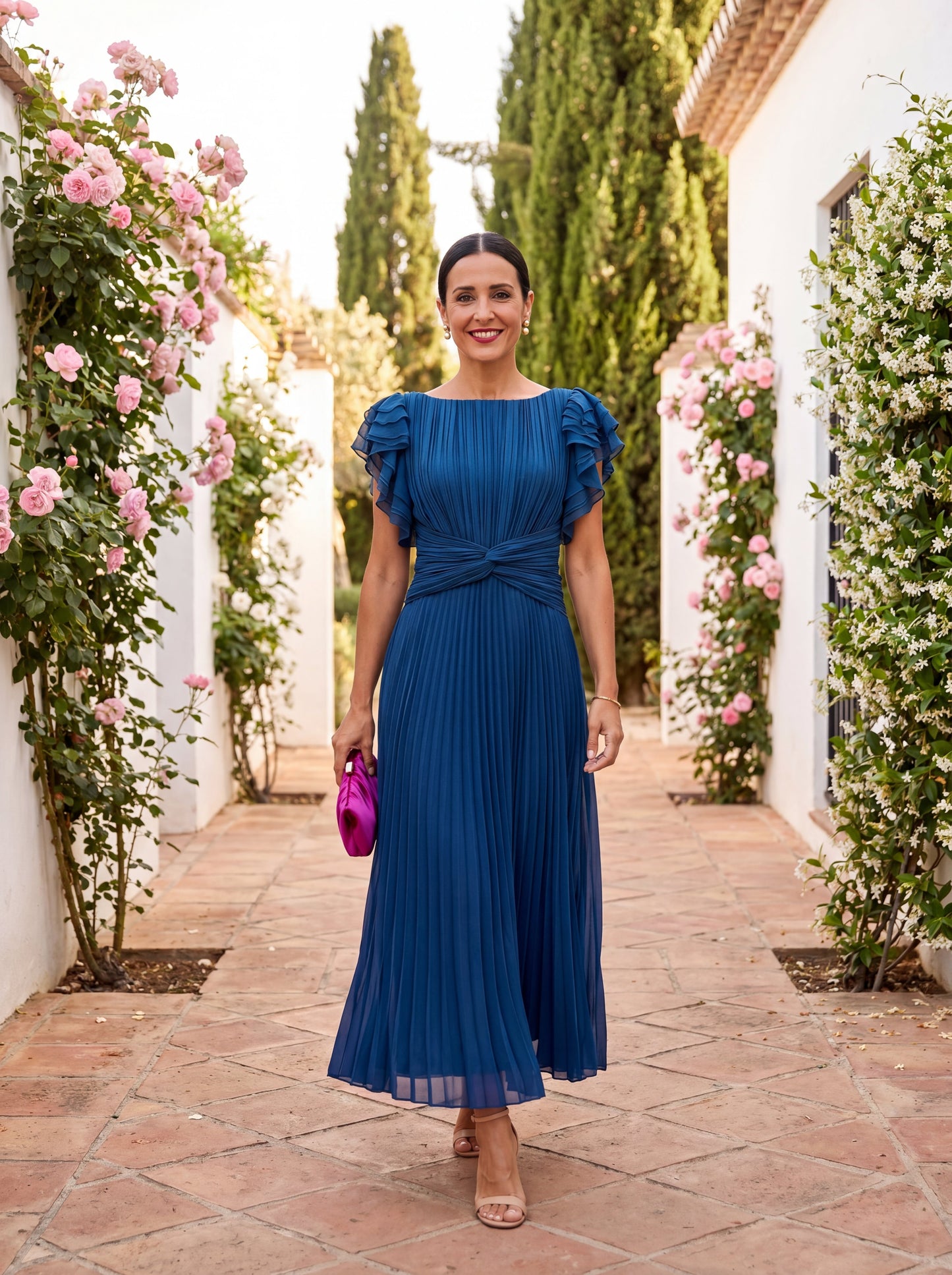 Selena Elegant Pleated Tulle Evening Dress - Maison Claire et Sylvie