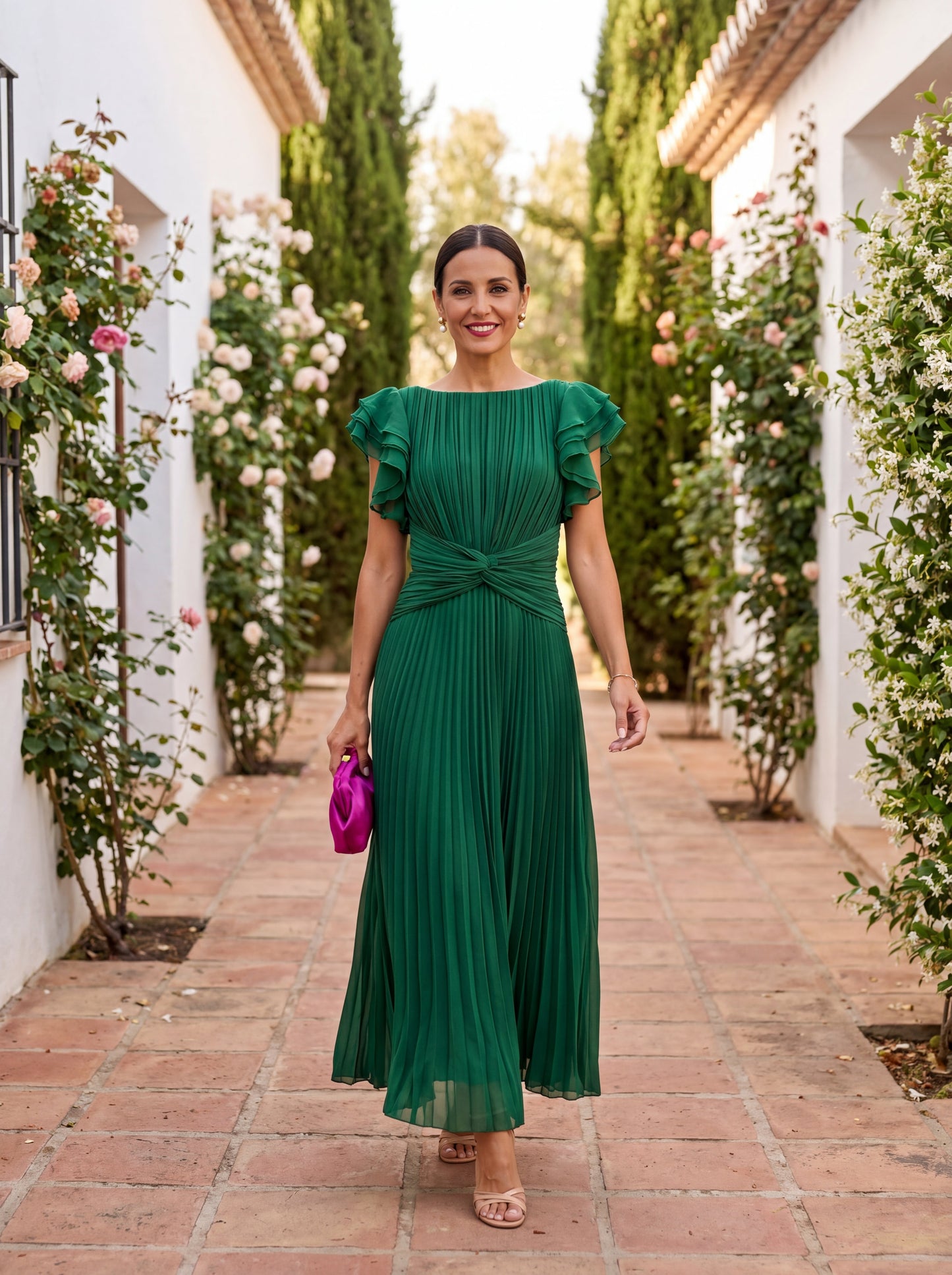 Selena Elegant Pleated Tulle Evening Dress - Maison Claire et Sylvie
