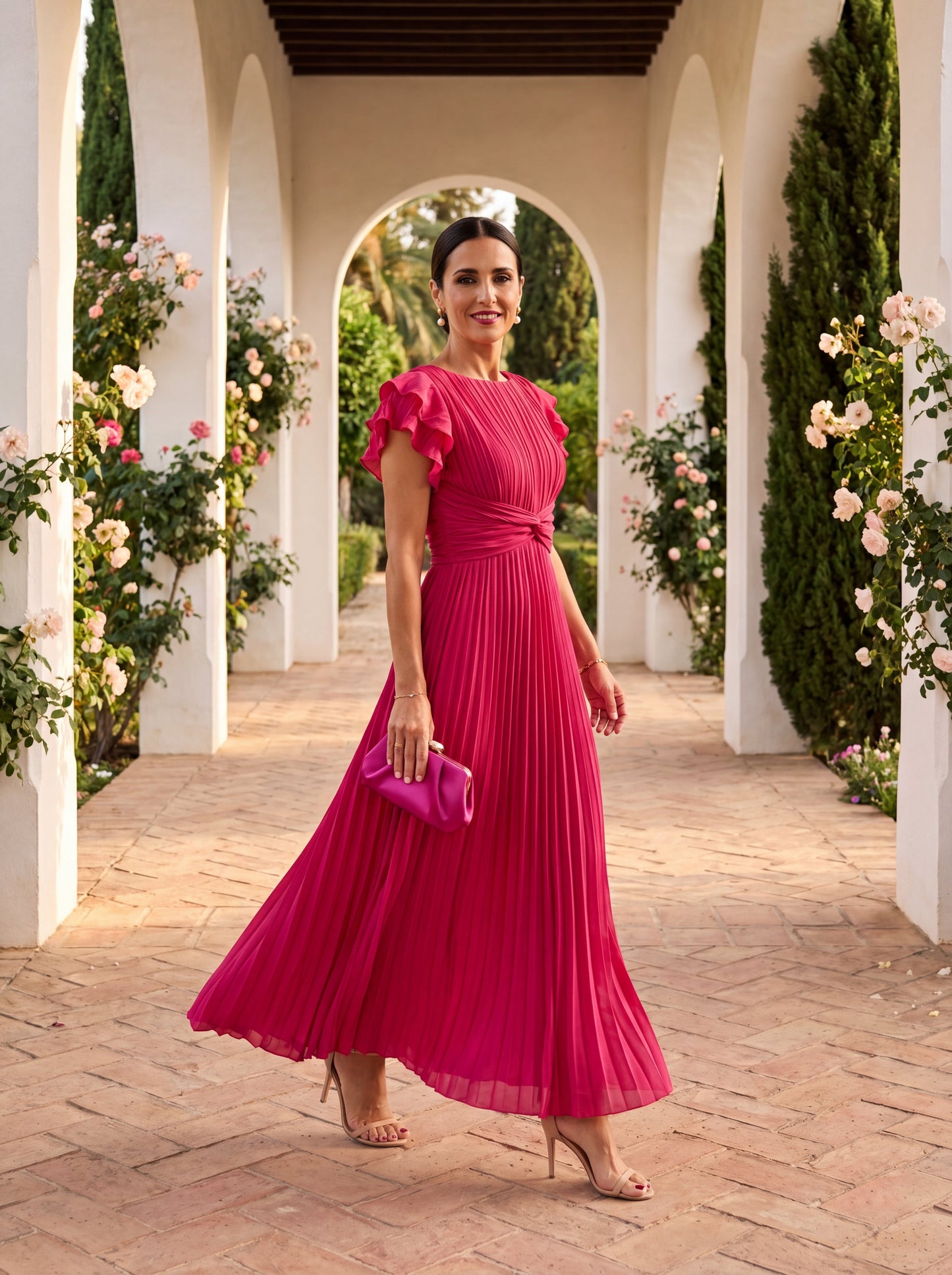 Selena Elegant Pleated Tulle Evening Dress - Maison Claire et Sylvie