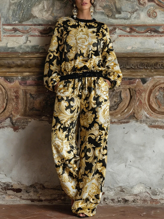 Isabella Baroque Floral Loungewear Set