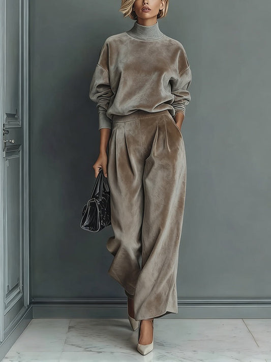Elena Velvet Turtleneck Suit